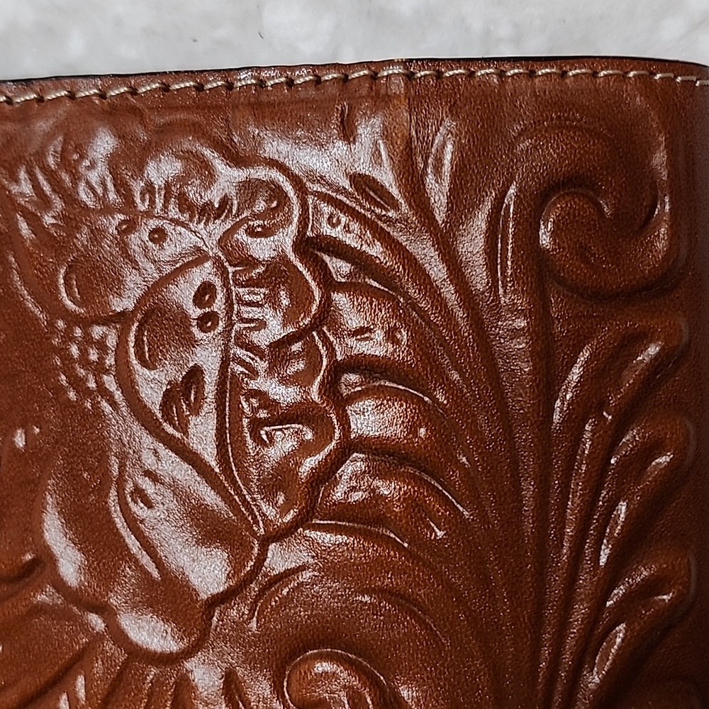 NWT Patricia Nash Cauchy Tooed Leather Frame Wallet Tan  Florence color pattern - Picture 9 of 16
